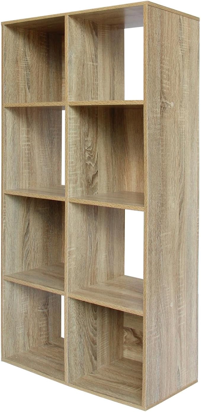 PACHIRA E-Commerce 8 Cube Storage Bookshelf, Unit Shelf, Wooden Closet Cabinet, Organizer Rack in Study, Oak
