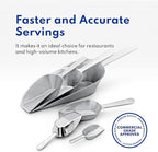 New Star Foodservice 34660 One-Piece Cast Aluminum Flat Bottom Bar Ice Flour Utility Scoop, 4-Ounce, SIlver