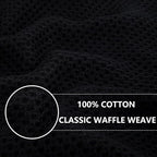 Homaxy 100% Cotton Waffle Weave Kitchen Dish Towels 12-Pack, Black | 13 x 28 Inches, Ultra Soft Absorbent Dish Towels, Quick Drying Cleaning Towels