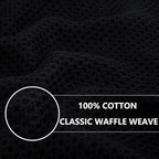 Homaxy 100% Cotton Waffle Weave Kitchen Dish Towels 24-Pack, Black | 13 x 28 Inches, Ultra Soft Absorbent Dish Towels, Quick Drying Cleaning Towels