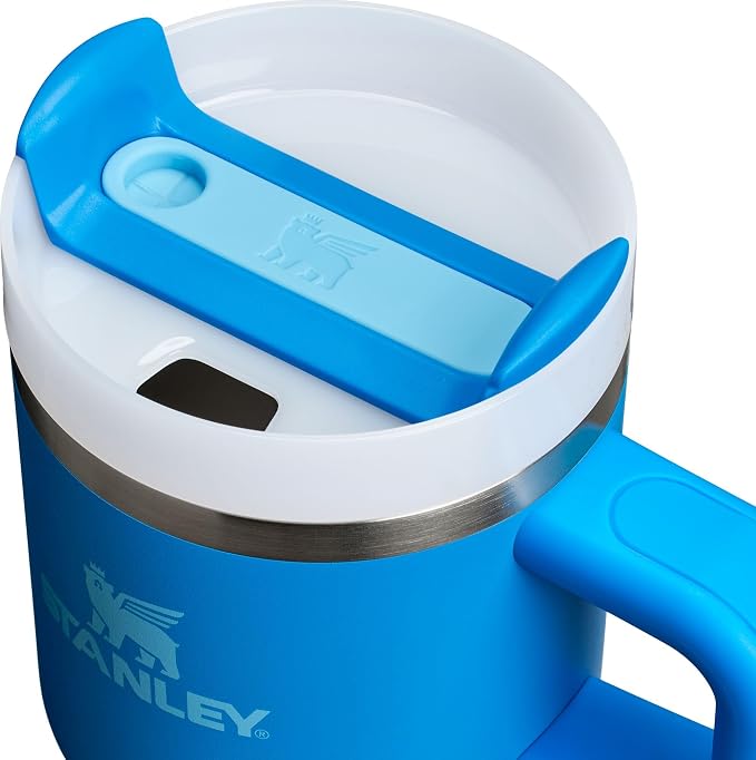 STANLEY Quencher H2.0 Flow State Tumbler, 20 oz, Azure | Handle and Straw | 3-Position Lid | Cup Holder Compatible for Travel | Insulated Stainless Steel Cup | BPA-Free