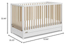Graco Teddi 5-in-1 Convertible Crib with Drawer (White with Driftwood) – GREENGUARD Gold Certified, Crib with Drawer Combo, Full-Size Nursery Storage Drawer, Converts to Toddler Bed