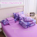 Twin Comforter Set for Girls Galaxy Bedding 7pieces, Ombre Bedding Comforter Sets Rainbow Comforter, Glitter Bedding Twin Teen Comforter Sets for Girls（Multicolor