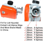 Pole Saw Gear Head Fit For Lidl Hyundai Einhell Lidl Alpina Stiga 26cc 33cc 43cc 52cc Multi Function Pole Saw Chainsaw (Tube 26mm Spline 9)