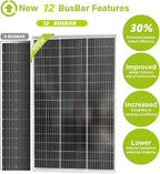 2pcs 100 Watt Monocrystalline Solar Panel High Efficiency 24V Solar Panel for RV, Camping, Off-Grid, Waterproof, Durable Outdoor Solar Charger for Emergency Power