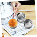Ciieeo 6-Piece Removable Bottom Round Cake Pans Set 2-Inch Aluminum Alloy Baking Tins for Mini Cakes Nonstick Easy Clean Suitable for Home Baking