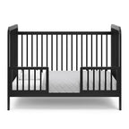 Storkcraft Pasadena 3-in-1 Convertible Crib (Black) – GREENGUARD Gold Certified, Converts to Daybed and Toddler Bed, Fits Standard Full-Size Crib Mattress, Adjustable Mattress Height