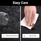 Smiry Rectangle Waterproof Heavy Duty Vinyl Tablecloths, 60 x 140 Inch | Wipeable Washable Floral Embossed Table Cover for Kitchen and Dining Room, Indoor & Outdoor Use, Black