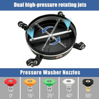 JANZ Pressure Washer Surface Cleaner with 4 Wheels,Ideal for Driveways,Sidewalks,Patios,Decks Cleaning (14 Inch Black)