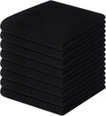 Homaxy 100% Cotton Waffle Weave Kitchen Dish Cloths 8-Pack, Black | 12 x 12 Inches, Ultra Soft Absorbent Dish Towels, Quick Drying Dish Rags with Hanging Loop