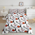 Erosebridal Teen Boys Basketball Bedding Full Size Basketball Player Quilt Set Kids Girls Sports Bed Comforter Set All Season,Soft Lightweight Duvet Set 1 Basketball Comforter and 2 Pillow Cases