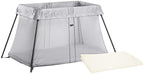 BABYBJORN Travel Crib Light - Silver + Fitted Sheet Bundle Pack