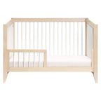 Babyletto Sprout 4-in-1 Convertible Crib with Toddler Bed Conversion Kit in Washed Natural and White, Greenguard Gold Certified