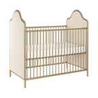 Little Seeds Piper Upholstered Metal Crib, Gold