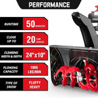 PowerSmart 80V 24" Cordless Snow Blower, 2-Stage Self-Propelled with (2) 6.0Ah Batteries & (1) Charger (HB2805B)