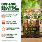 Organic Sea Kelp Fertilizer for Plants – Water-Soluble – Makes 200 Gallons – Kelp Meal Concentrate Plant Food – for Indoor Gardens, Hydroponics, Vegetables, Houseplants - Smart Grower - 8oz Bag