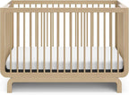 Storkcraft Santorini Deluxe 5-in-1 Convertible Crib with Bonus Toddler Guardrail (Driftwood) – GREENGUARD Gold Certified, Toddler Guardrail Included in Box, Fits Standard Crib Mattress