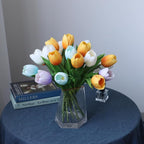 Buart Summer-Colors Tulip Flowers Artificial Luxury Big Tulip Valentine's Day Mother's Day Easter Home Kitchen Wedding Decorations(11pcs)