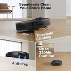 ECOVACS DEEBOT N30 Omni Care Robot Vacuum and Mop, 10000Pa Suction, TruEdge Adaptive Edge Mopping, ZeroTangle 2.0 Technology, Hot Air-Drying, Self-Emptying, Auto-Lift Mopping, Obstacle Avoidance