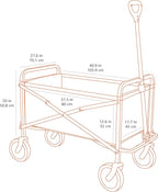 Amazon Basics Collapsible Folding Heavy Duty Utility Wagon for Outdoor Sports, 265 pounds Weight Capacity, Camping, Garden, and Shopping, 27.6 x 40.9 x 20 inches, Black