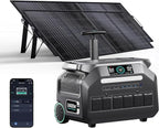 IEE P2400 Solar Powered Generator with 2x200W Solar Panel,2400W AC Outlet(Peak 5000W) 2048WH Lifepo4 Battery,1800W 1.2H Fast Charge Below 30DB 5-8MS EPS Switch Solar Power Station for Home Backup,RV.