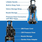 Electric Pressure Washer 5000PSI 4.0GPM Power Washers with M22-14mm Pressure Hose 33FT, Power Sprayers High Pressure with 1/4" QC Compatible Surface Cleaner for Home Cars Driveways, Blue