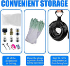 Sewer Jetter Kit for Pressure Washer 100FT, 5800PSI Water Jet Drain Cleaner Hose with 4 Sewer Jetting Nozzles, 1/4 Inch NPT Corner, Waterproof Tape and Handle Strap