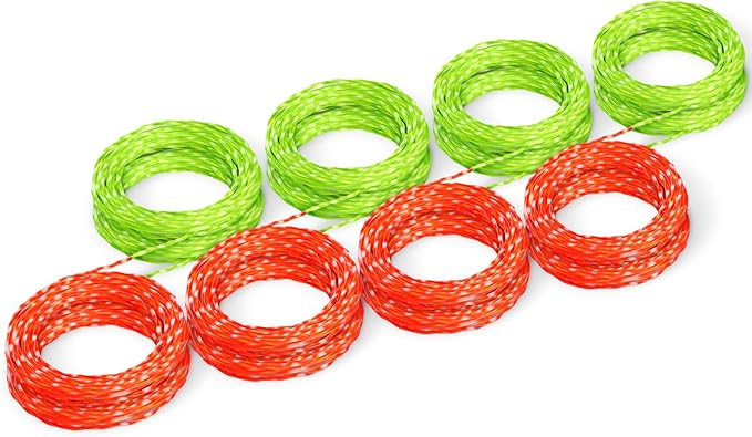 Eventronic 8 Pack AL2420PD Replacement Twisted Trimmer Line Compatible with All EGO 15-Inch String Trimmers Weed Eater, Dual Color Pre-Cut 0.095" 112Ft Weed Wacker String line for EGO Trimmers String