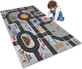 Kids Rug Play Mat Great for Playing with Cars and Toys,Educational Kid Road and Traffic City Life Carpet,Children Baby Fun Throw Rug for Bedroom Play Room,31X63Inch/80X160CM