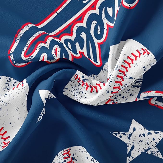 3D Baseballs Comforter Full Size,Blue Baseball Kids Comforter Set,3Pcs Bedding Set Printed Comforter with 2 Pillowcases,Down Alternative,Soft and Lightweight,for All Seasons