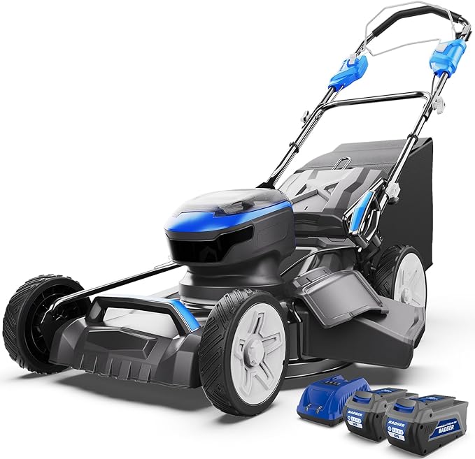 WILD BADGER POWER Lawn Mower Self Propelled 40V Brushless 21" Cordless, 7 Cutting Height Adjustments Electric Lawn Mower, Quickly Folding, 2 * 4.0Ah Battery and1*2Ah Super Charger Included
