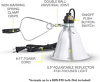 Simple Deluxe HIWKLTCLAMPLIGHTSX6 6-Pack Clamp Lamp Light with 5.5 Inch Aluminum Reflector up to 60 Watt E26/E27 Socket (no Bulb Included) 6 Feet 18/2 SPT-2 Cord, 6 Pack