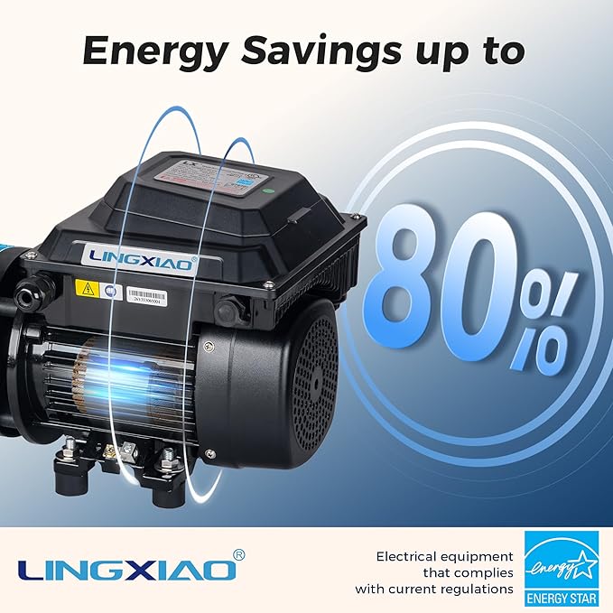 Above Ground Variable Speed Pool Pum 1HP, 115V Energy Star Above Ground Pool Pump with Filter Basket, 5230GPH, Low-Noise, Energy Saving