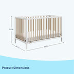Graco Teddi 5-in-1 Convertible Crib (White with Driftwood) – GREENGUARD Gold Certified, Converts to Daybed, Toddler & Twin Bed with Headboard and Footboard, Adjustable Mattress Height