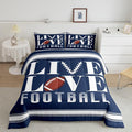 Feelyou Rugby Sports Bedding Set Twin Size Football Comforter Set for Kids Boys Girls Decor Soccer Ball Game Comforter Microfiber American Football Player Duvet Set Bedroom Quilt Set