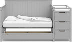 Graco Hadley 5-in-1 Convertible Crib and Changer with Drawer (Pebble Gray) – Crib and Changing-Table Combo with Drawer, Includes Changing Pad, Converts to Toddler Bed, Daybed and Full-Size Bed