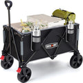 Overmont 150L Wagons Carts Foldable - Large Capacity Folding Collapsible Wagon Cart for Grocery Camping Utility Gardening Sports Travelling- 330lbs Load