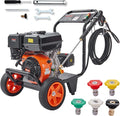 VEVOR Gas Pressure Washer, 4400 PSI 4.0 GPM, Gas Powered Pressure Washer with Copper Pump, Spray Gun and Extension Wand, 5 Quick Connect Nozzles, for Cleaning Cars, Homes, Driveways, Patios