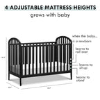 DaVinci Beau 3-in-1 Convertible Crib in Ebony, Greenguard Gold Certified