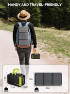 MARBERO Solar Generator 150W Peak 150Wh Portable Power Station with Solar Panel Included Camping Power Supply with AC Outlet DC USB Ports for Outdoor RV Fishing Emergency