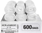 Aluf Plastics High Density Trash Bags, 56 Gallon, 600 Count, 22 Micron (eq), 43" x 48", Clear, for Bathroom, Office, Industrial, Commercial, Janitorial, Municipal, Recycling