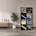 PACHIRA E-Commerce US 8 Cube Storage Organizer, Unit Shelf, Wooden Closet Cabinet, Bookshelf Rack in Study, each cube11.22, DARK BROWN