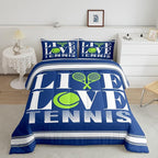 Feelyou Kids Tennis Comforter Set Queen Size Tennis Ball Bedding Set for Boys Girls Teens Bedroom Decor Ball Gaming Comforter Women Men Gift for Tennis Lover Duvet Set with 2 Pillow Case