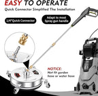 14" Pressure Washer Surface Cleaner with 4 Wheels - Stainless Steel Surface Cleaner for Pressure Washer Attachment for Concrete, Patio, Sidewalk, Deck and Driveways