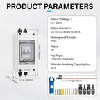 Solar Panel Disconnect Switch 10A 2P 400V Dc/AC Breaker Disconnect Box Outdoor Breaker Box Suitable for photovoltaic and Wind Energy Home Battery Systems (10 Amps)