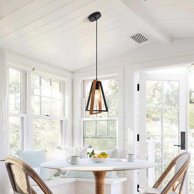 3 Pack Small Farmhouse Pendant Lights Kitchen Island Industrial Metal Pendant Light Fixture Black Hanging Light Fixture Vintage Pendant Light Fixtures for Dining Room Living Room
