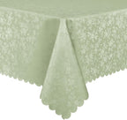 Smiry Rectangle Waterproof Heavy Duty Vinyl Tablecloths, 60 x 84 Inch | Wipeable Washable Floral Embossed Table Cover for Kitchen and Dining Room, Indoor & Outdoor Use, Grass Green