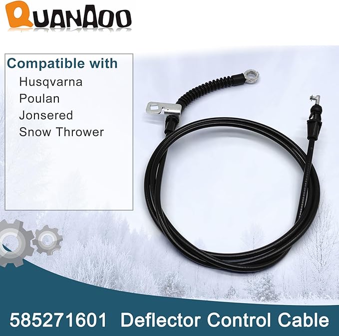 Deflector Control Cable 585271601 for Husqvarna Poulan Snow Thrower fits Husqvarna ST 230E, ST 261E, ST 268EP, ST 276EPT, ST 324P, ST 327T, 924 HV, 1650 EXL, 11524 E Snow Blowers