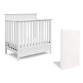 Storkcraft Petal 4-in-1 Convertible Mini Crib (White) – GREENGUARD Gold Certified, Converts to Daybed and Twin-Size Bed, Includes Bonus 2.75-inch Mini Crib Mattress, Mini Crib with Mattress Included