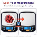 THINKSCALE Digital Kitchen Scale 17.6lb/8kg, Removable Stainless Steel Pan | Food Scale with Baker's % Percentage, IPX6 Waterproof, Tare Function for Baking, Cooking, Meal Prep, USB Adapter Included
